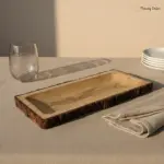 Wooden Bark Platter For Serving Snack