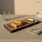Wooden Bark Platter For Serving Snack