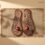 Wooden Khadau with White Floral Artwork Wooden Khadau with White Floral Artwork