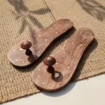 Wooden Khadau with Brass Designs