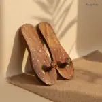 Wooden Khadau with Brass Designs