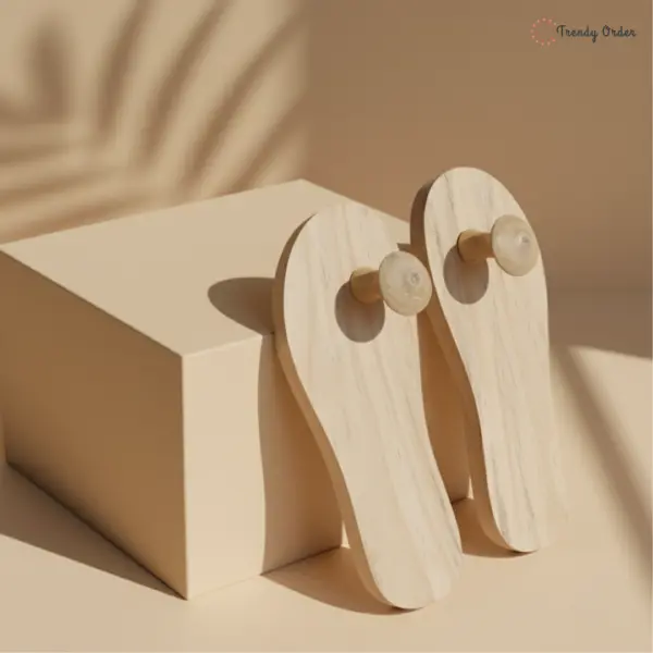 Traditional Papdi Wood Khadau Paduka with Toe