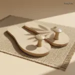 Traditional Papdi Wood Khadau Paduka with Toe