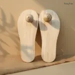 Traditional Papdi Wood Khadau Paduka with Toe