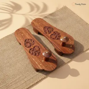 Wooden Khadau Charan Paduka