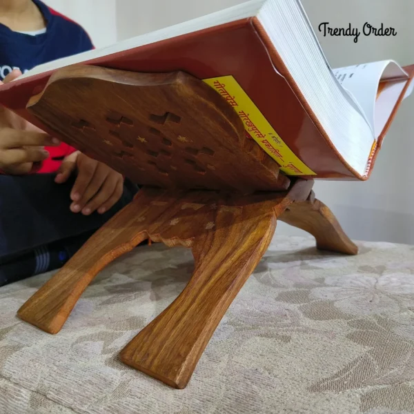 Wooden Foldable Rehal Book Stand for Bhagavad Gita, Ramayana Wooden Foldable Rehal Book Stand for Bhagavad Gita, Ramayana
