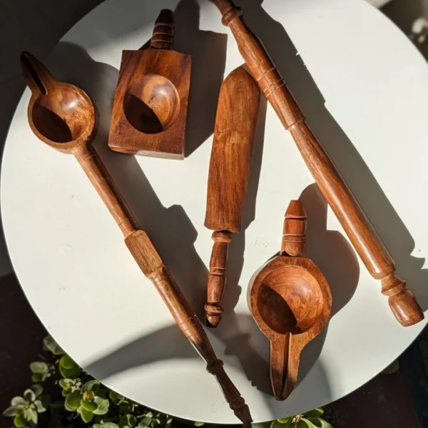 Wooden Havan Yagna Patra Suchi, Sruva, Pranita, Prokshani, Sfaya