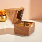 Wooden Loban Dhoop Stand Pyramid Shape, Dhoop Box
