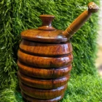 Wooden Honey Jar with Honey Dipper