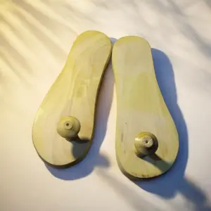 Traditional Wooden Khadau Chappal Papdi Wood Charan Paduka