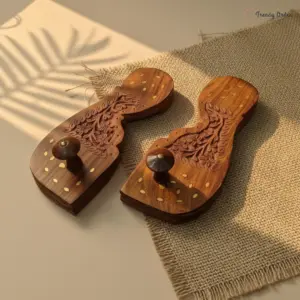 Wooden Khadau Chappal Charan Paduka