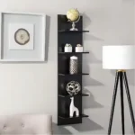 Wooden Hanging Black Wall Shelves