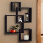 Wooden Black Wall Shelves