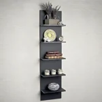 Wooden Hanging Black Wall Shelves