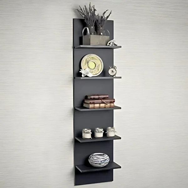 Wooden Hanging Black Wall Shelves
