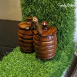 Wooden Honey Jar with Honey Dipper