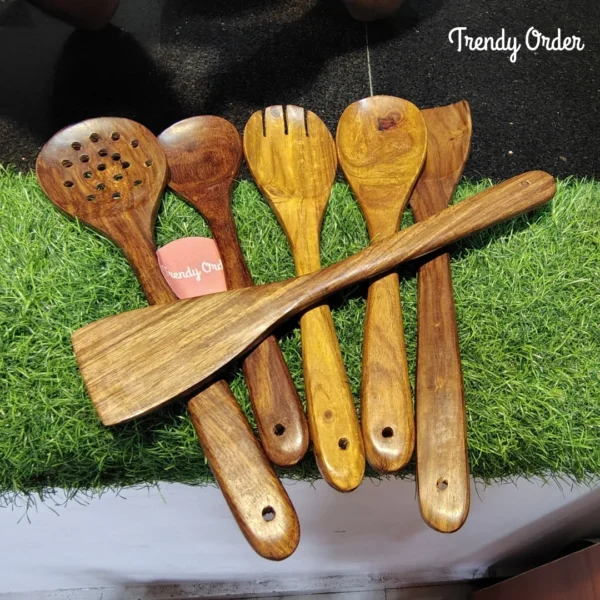 Wooden Spatula & Ladle Set