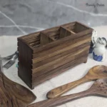 Wooden Cutlery Stand Multipurpose Spoon Holder