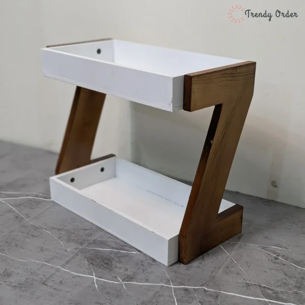 White Wooden Kitchen Rack Z-Shape White Wooden Kitchen Rack Z-Shape