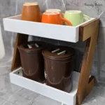 White Wooden Kitchen Rack Z-Shape