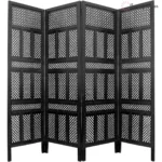 Luxe 4-Panel Room Divider with Floral Jali Design