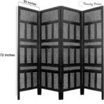 Luxe 4-Panel Room Divider with Floral Jali Design