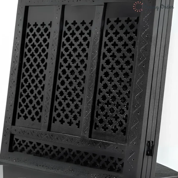 Luxe 4-Panel Room Divider with Floral Jali Design Luxe 4-Panel Room Divider with Floral Jali Design