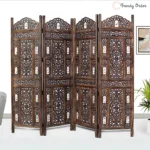 Royal Jali Room Divider with Geometric Carved Design