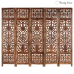 Imperial Carved Room Divider with Lotus Leaf Pattern Design