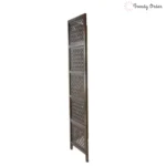 Geometric Ring Pattern Room Divider with Dark Brown Finish