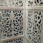 Palmetto Carved Room Divider with Whitewashed Finish