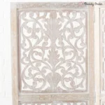 Palmetto Carved Room Divider with Whitewashed Finish