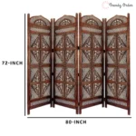 Imperial Carved Room Partition with Geometric Jali Design