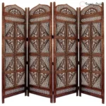 Imperial Carved Room Partition with Geometric Jali Design