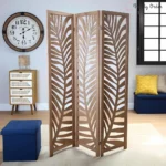 Palm Leaf Room Partition with Tropical Carved Design