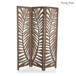 Palm Leaf Room Partition with Tropical Carved Design