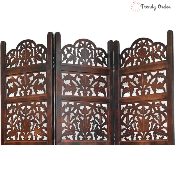 Palm Frond Room Partition with Tropical Carved Design Palm Frond Room Partition with Tropical Carved Design