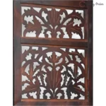 Palm Frond Room Partition with Tropical Carved Design