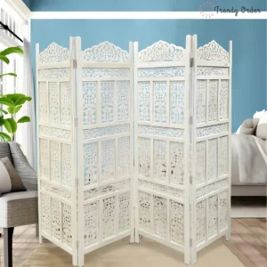 Victorian Carved Room Partition with Floral Filigree Design