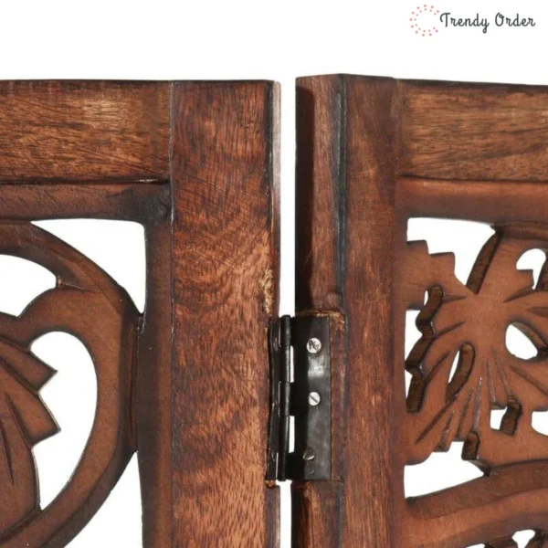 Artisan Room Partition with Carved Vine & Leaf Design
