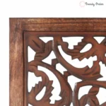 Artisan Room Partition with Carved Vine & Leaf Design