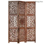 Artisan Room Partition with Carved Vine & Leaf Design