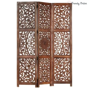 Artisan Room Partition with Carved Vine & Leaf Design