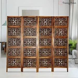 Antique Jali Room Partition with Medallion Center Design