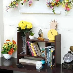 Wooden Adjustable Bookshelf Space-Saving Rack