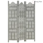 Moroccan Arch Room Partition with Geometric Jali Pattern