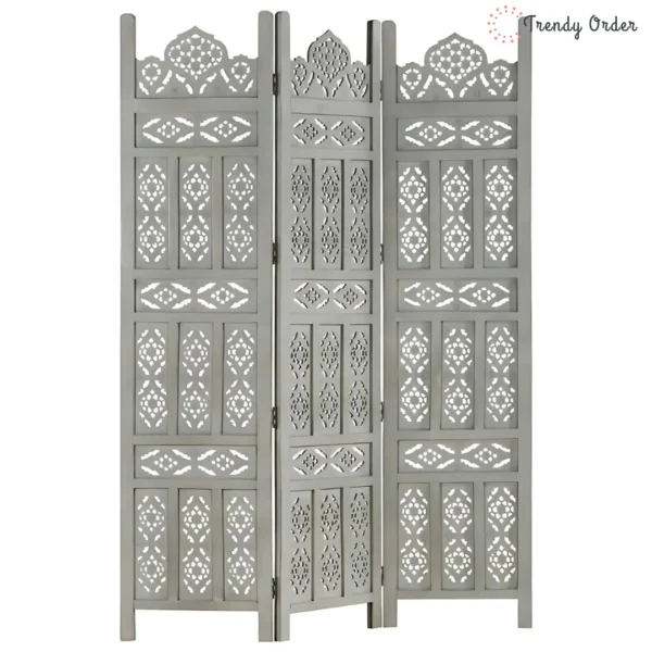 Moroccan Arch Room Partition with Geometric Jali Pattern