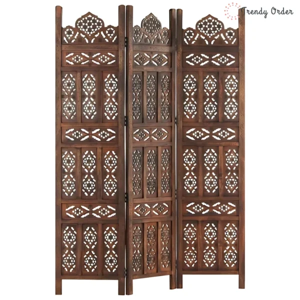 Moroccan Arch Room Partition with Geometric Jali Pattern