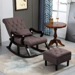 Premium Wooden Rocking Chair with Footstool