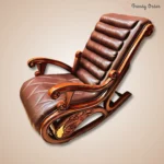 Luxurious Leather Vintage Rocking Chair